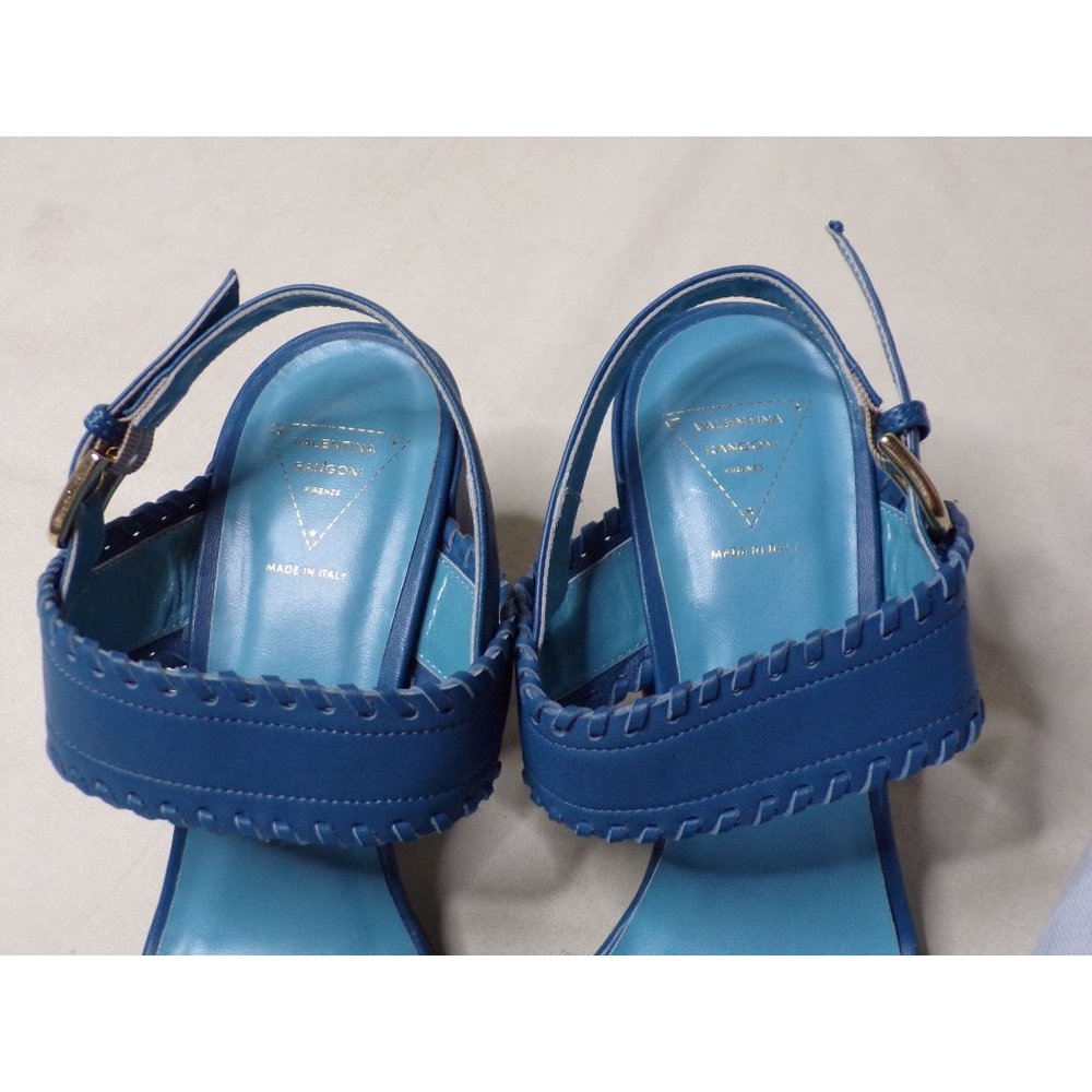 🆕 VALENTINA RANGONI Camille Sandals Shoes Memory Foam Cusion Comfort Blue 9 - Picture 8 of 10